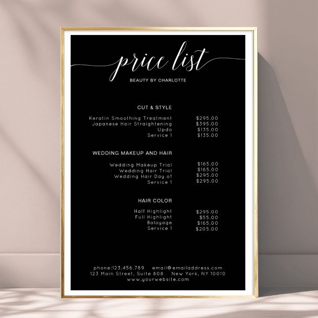 Modernes, preisgekröntes Poster (Modern, price list Poster)