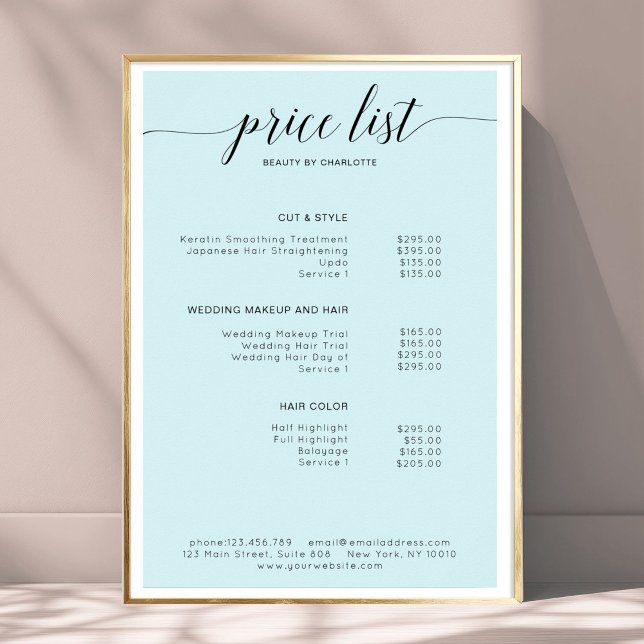 Modernes, preisgekröntes Poster (Modern, price list Poster)