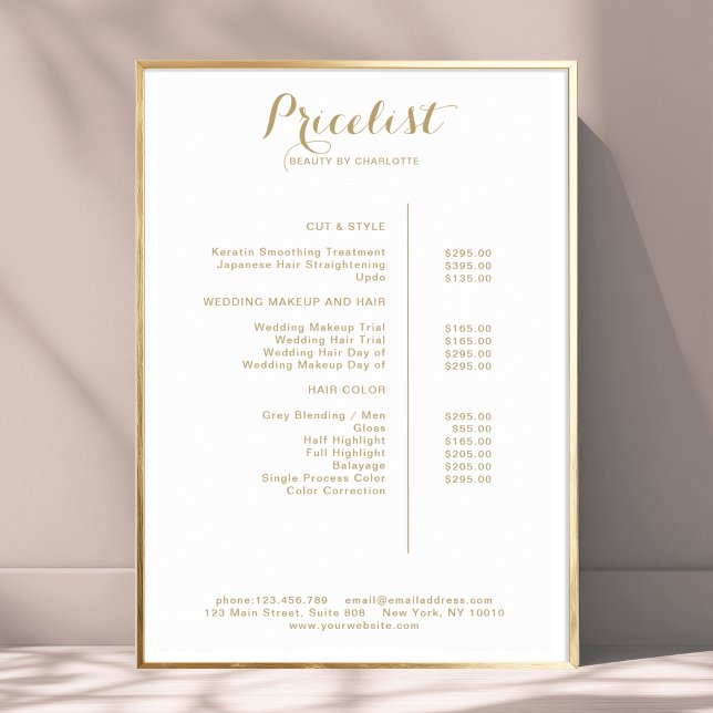 Modernes, preisgekröntes Poster (Modern, price list Poster)