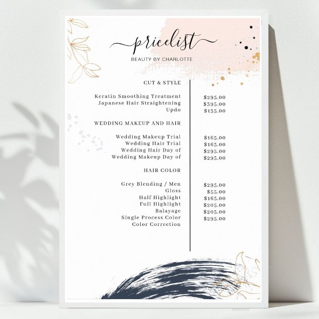 Modernes Preisschild-Plakat Poster (Modern, price list Poster)