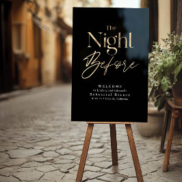 Modernes Probe Dinner Black Willkommen Acrylschild
