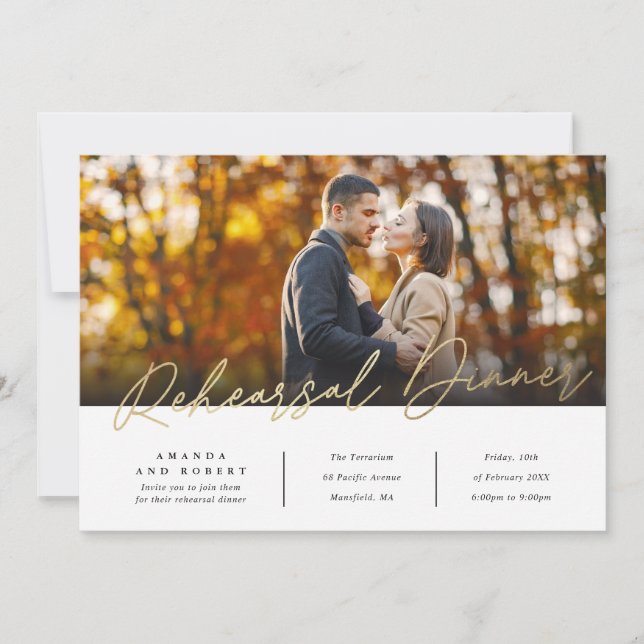 Modernes Probe Dinner Foto Einladung (Vorderseite)