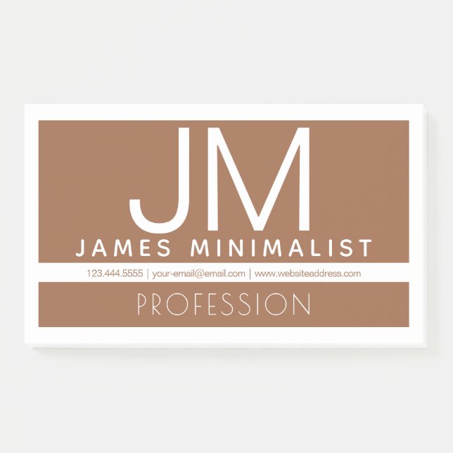 Modernes professionelles minimalistisches Design | Post-it Klebezettel (Vorderseite)