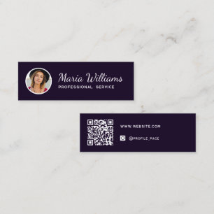 Modernes Profil Foto und QR Code Business Card Mini Visitenkarte