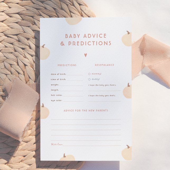 Modernes Pumpkin Baby Predictions & Advice Game (Von Creator hochgeladen)