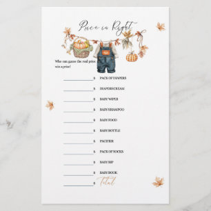 Modernes Pumpkin Fall Baby Showpreisspiel