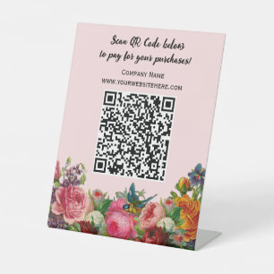 Modernes QR Code Business Table Top Pedestzeichen Sockelschild