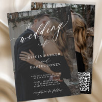 Modernes QR CODE-Drehbuch 2 Fotos Hochzeit