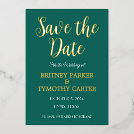 Modernes QR Code Foto Skript Smarald Green Wedding Folieneinladung