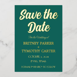 Modernes QR Code Foto Smaragdgrüne Skripthochzeit Folieneinladung