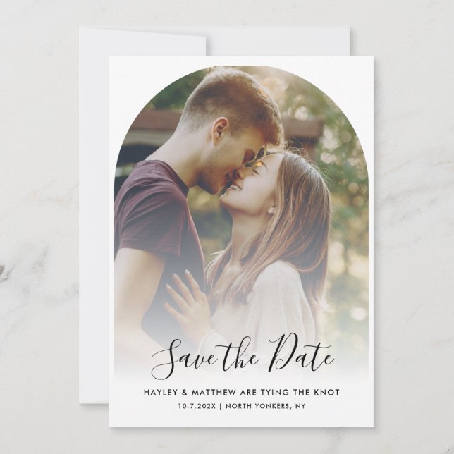 Modernes QR Code Foto UAWG Wedding Save The Date (Vorderseite)