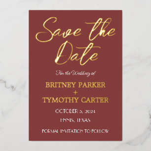 Modernes QR Code Foto Wine Burgundy Script Wedding Folieneinladung