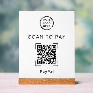 Modernes QR-Code-Zahlungsschild für die Theke Acrylschild