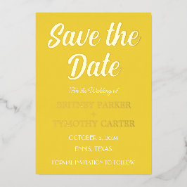 Modernes QR-Foto Gelbe Schriftzeichen Folieneinladung