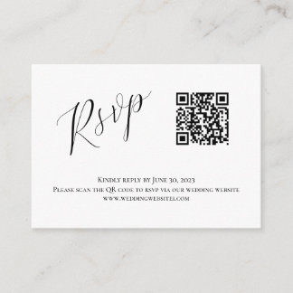 Modernes QR Hochzeit RSVP Begleitkarte