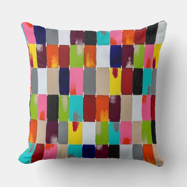 Modernes, quilt 20 x 20 Poly Throw Kissen (Vorderseite)