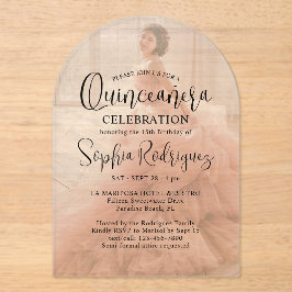 Modernes Quinceañera Foto Overlay 15. Geburtstag Acryleinladungen