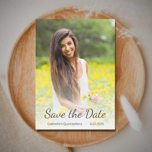 Modernes Quinceañera Foto Save the Date Einladung (Von Creator hochgeladen)
