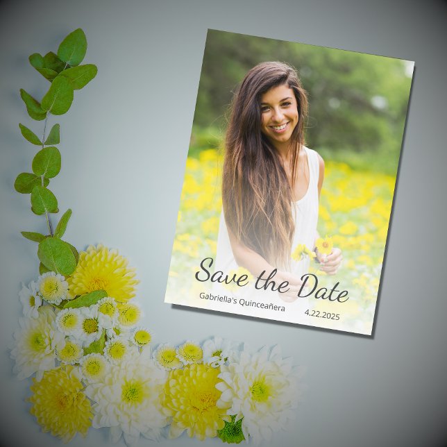 Modernes Quinceañera-Foto Save the Date Postkarte (Von Creator hochgeladen)
