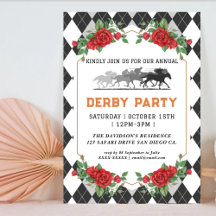 Modernes Race Horse Derby Party Reitsport Einladun