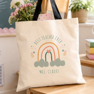 Modernes Rainbow Bestes Lehrer-Geschenk Tragetasche