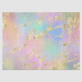 Modernes Rainbow-Gradient- und Gold-Marmormuster Seidenpapier