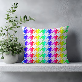 Modernes Rainbow-Hahnentrittmuster-Muster Kissen