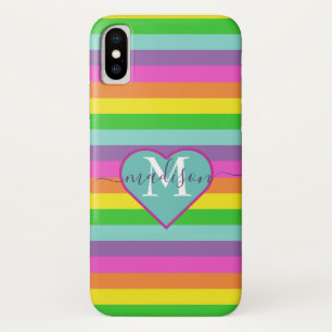 Modernes Rainbow-Heftskriptname Monogram Case-Mate iPhone Hülle