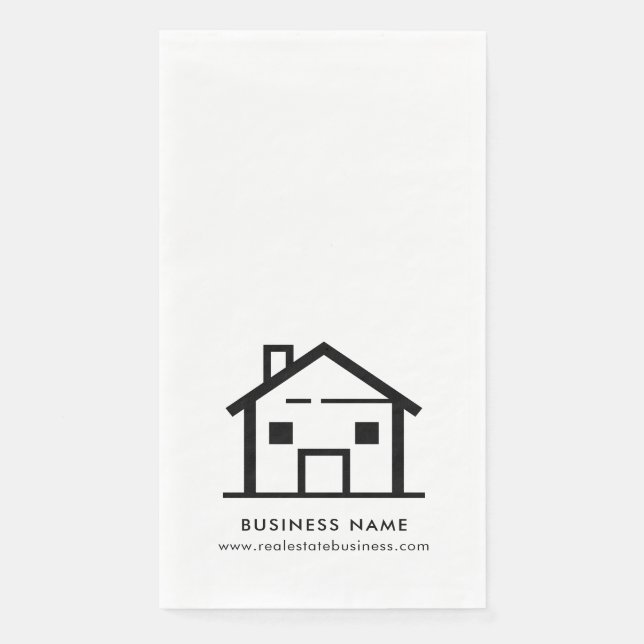 Modernes Real Anwesen Agent Business Serviette (Vorderseite)