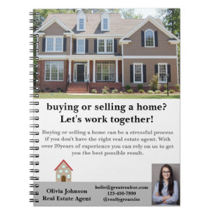 Modernes Real Anwesen Agent für Notebooks Notizblock