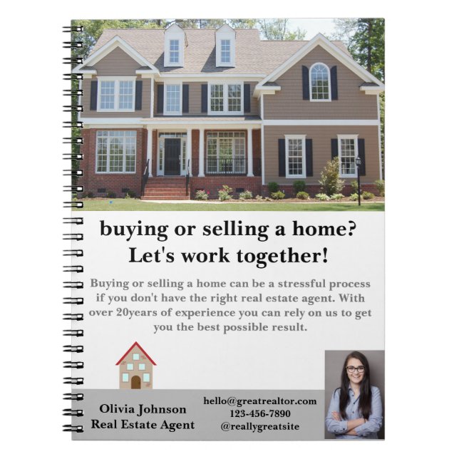 Modernes Real Anwesen Agent für Notebooks Notizblock (Vorderseite)