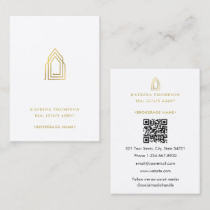 Modernes Real Anwesen Agent Realtor Logo Gold Visitenkarte