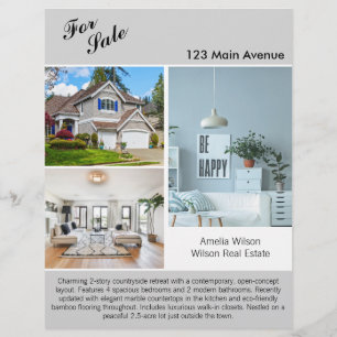 Modernes Real Anwesen Listing 2 Sided Foto Flyer