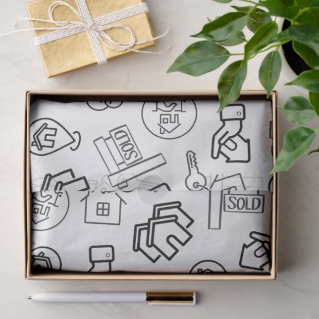 Modernes Real Anwesen QR Code Marketing Seidenpapier (Geschenk)