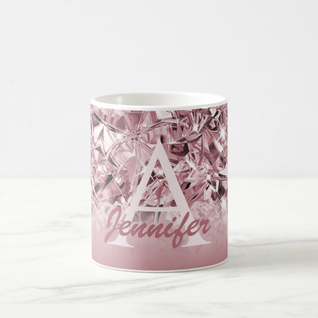 Modernes, realistisches rosa Diamant-elegantes Mon Kaffeetasse (Mittel)