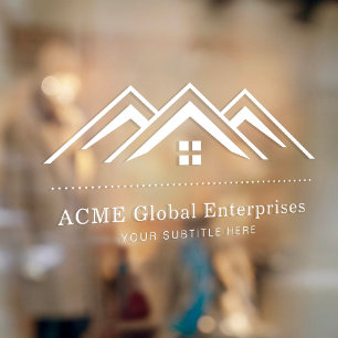 Modernes Reality-Anwesen-Werbelogo Fensteraufkleber