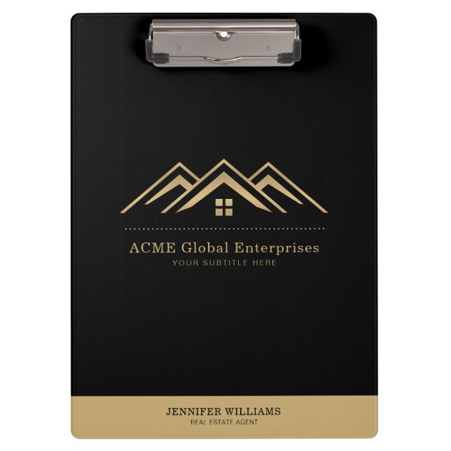 Modernes Reality-Anwesen-Werbelogo Klemmbrett (Vorderseite)