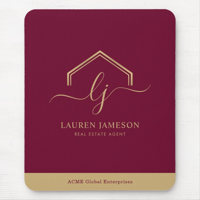 Modernes Reality-Anwesen-Werbelogo Mousepad (Vorne)