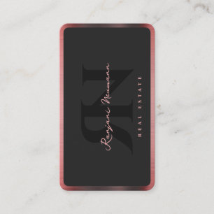 Modernes Realtor Elegante Schwarze Rose Visitenkarte