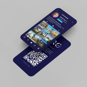 Modernes Realtor Midnight Blue Monogram Instagram Visitenkarte