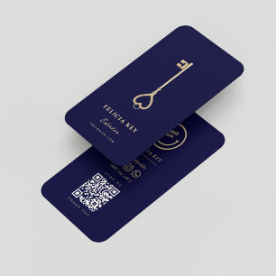 Modernes Realtor Real Anwesen Agent Midnight Blue Visitenkarte