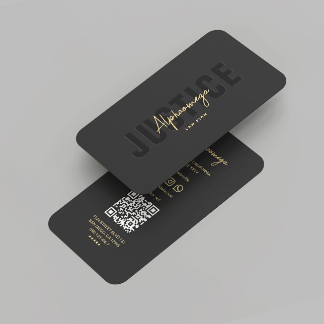 Modernes Rechtsanwaltsgesetz Black Gold Visitenkarte (Modern Lawyer Solicitor Justice Law Black Gold Business Card
)