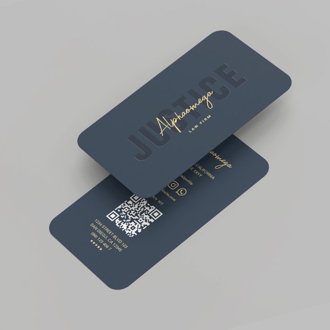 Modernes Rechtsanwaltsrecht Solicitor Dark Blue Visitenkarte (Modern Lawyer Justice Law Solicitor Dark Blue Business Card
)