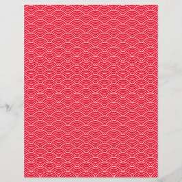 Modernes Red Black Japanisch Wave Scrapbook Paper
