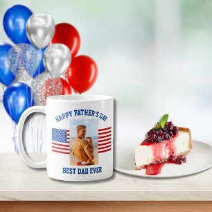 Modernes Red Blue White US Flag Bester Vater je Kaffeetasse