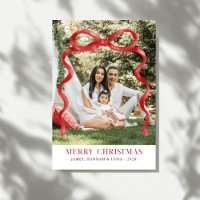 Modernes Red Bow Frohe Weihnachts-Foto