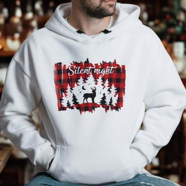 Modernes Red Buffalo Karierter Niedlicher Weihnach Hoodie (Von Creator hochgeladen)