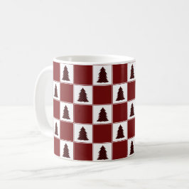 Modernes Red Buffalo Kariertes Weihnachtsbaummuste Kaffeetasse