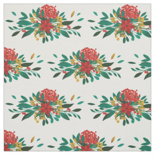 Modernes Red Green & Gold Weihnachtsmuster Stoff