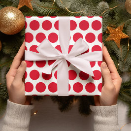 Modernes Red Polka Dots Weihnachtswrapping Paper Geschenkpapier